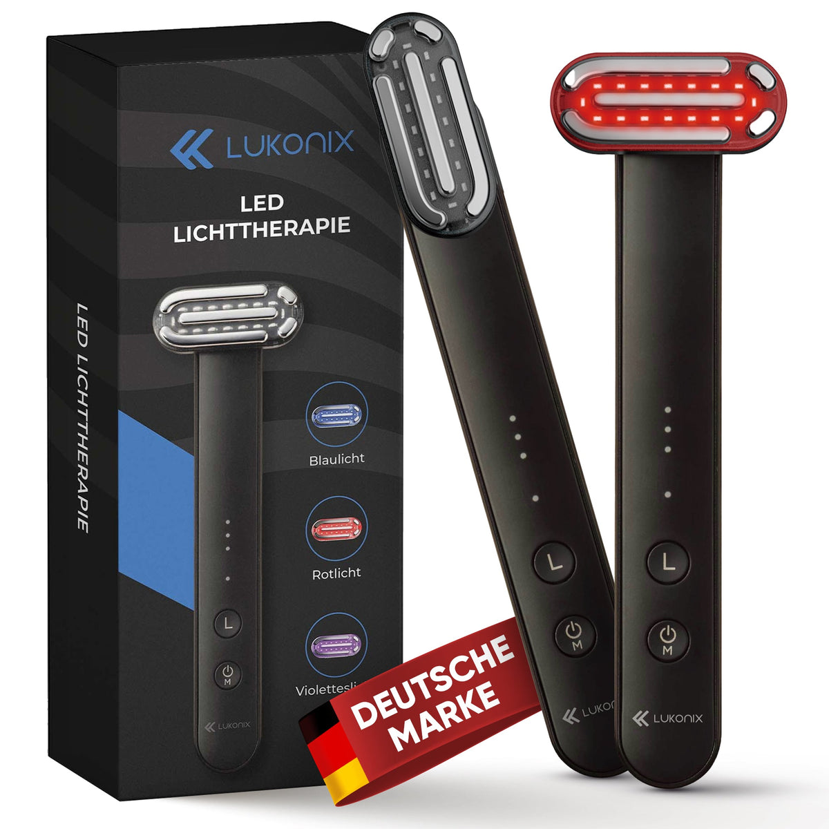 EMS Gesichtsmassagegerät 5-in-1 mit LED-Lichttherapie & 90° drehbarem Kopf