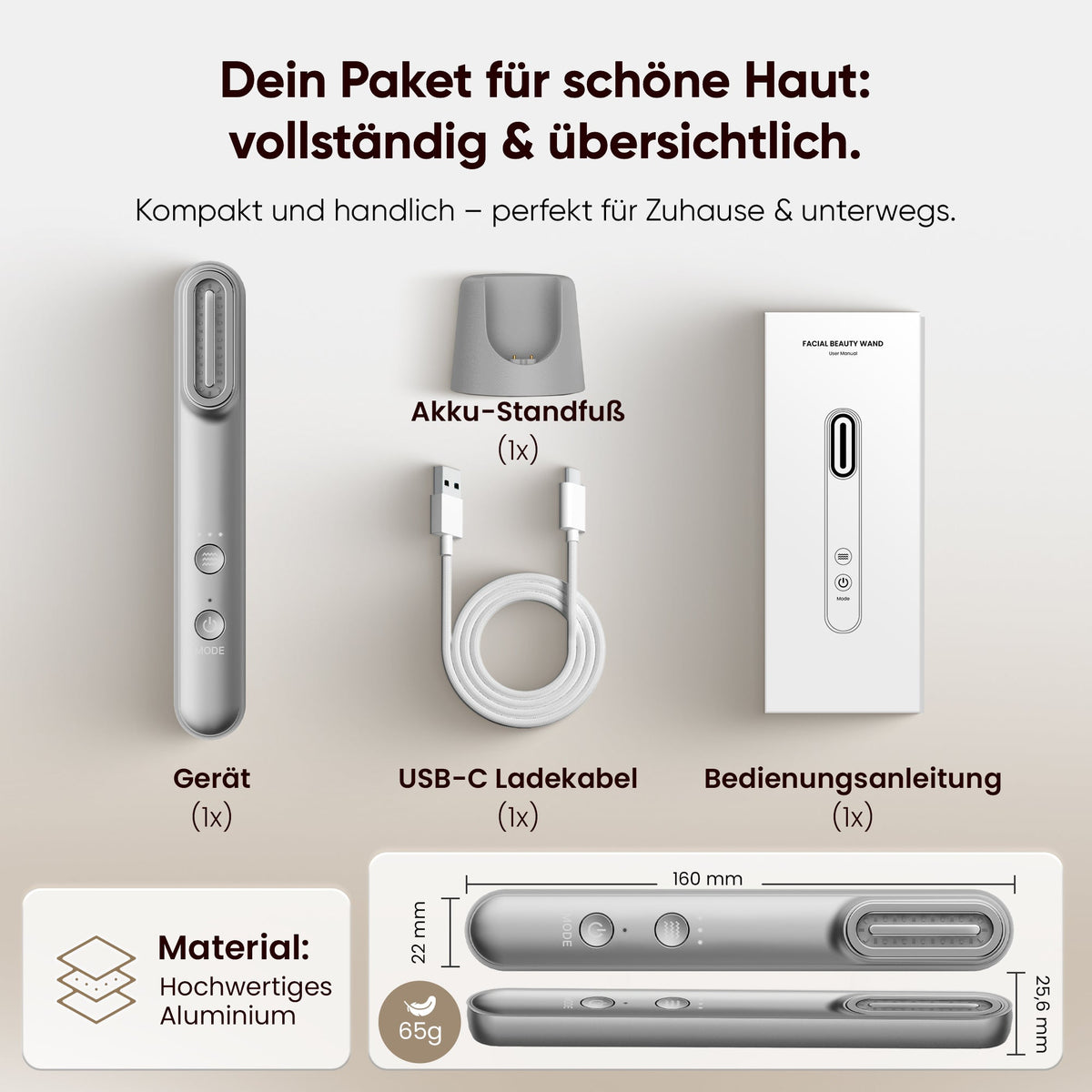 EMS Gesichtsmassagegerät 5-in-1 mit LED-Lichttherapie & Standfuß