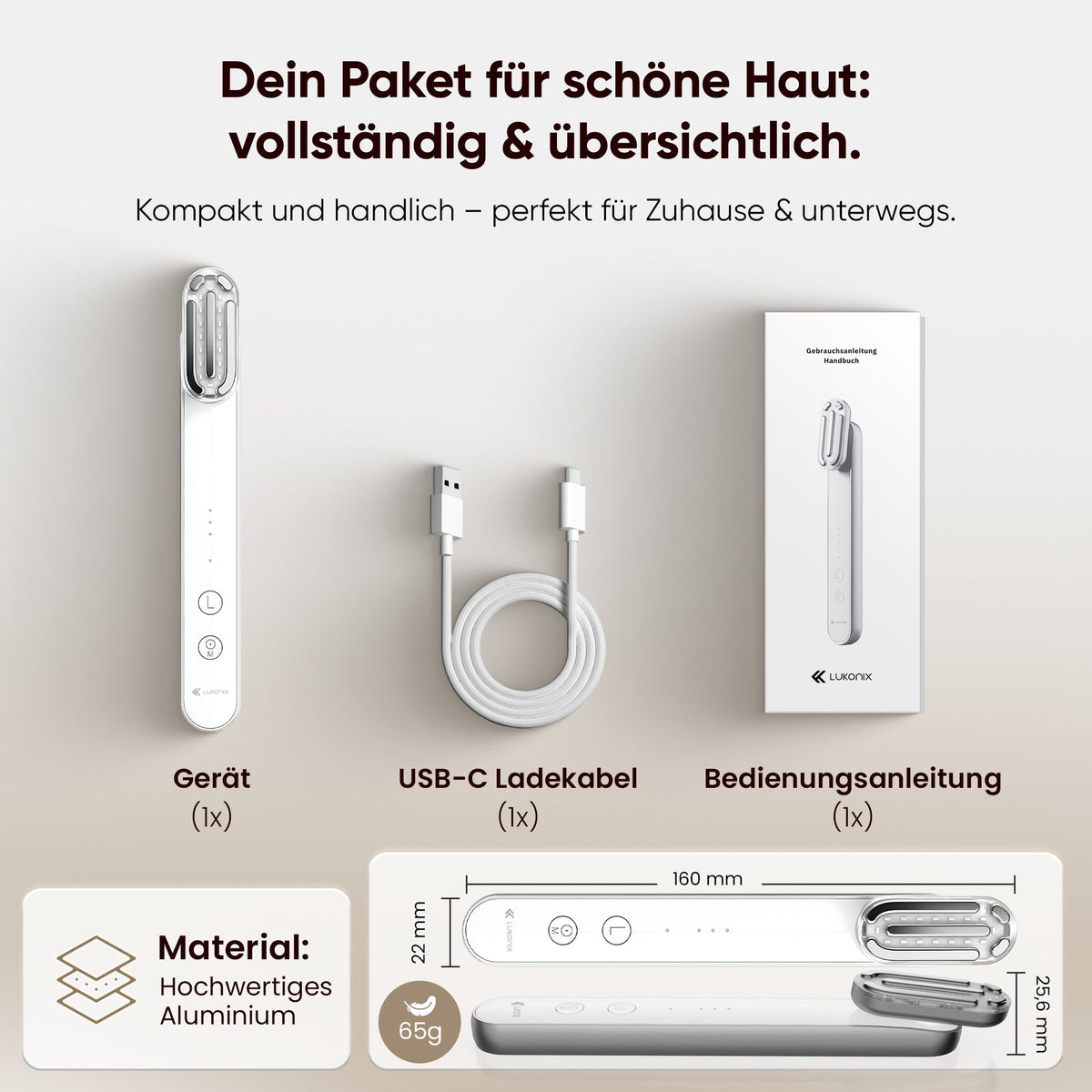 EMS Gesichtsmassagegerät 5-in-1 mit LED-Lichttherapie & 90° drehbarem Kopf